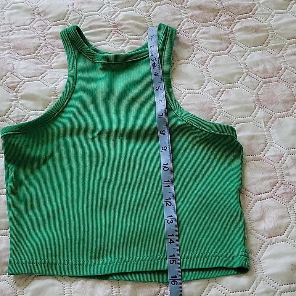 H&M Green Ribbed Racerback Crop Top - Picture 4 of 6